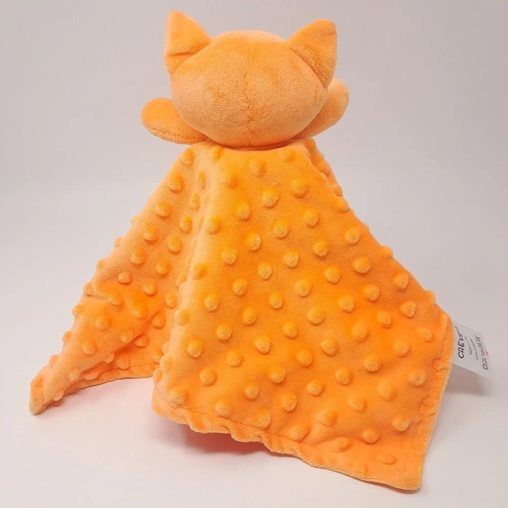 Crevent Fox Baby Security Blanket Orange Minky Dot Plush Lovey Toy 14x14 SH025